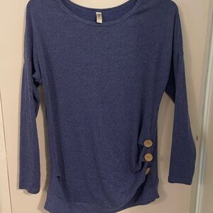 Yincro size L Blue‎ Buttoned Blouse with Long Sleeves